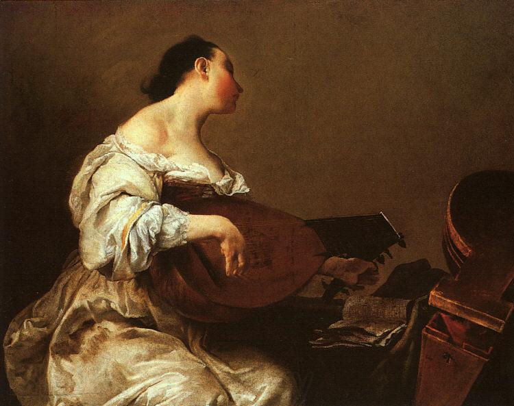 Giuseppe Maria Crespi Woman Playing a Lute Germany oil painting art